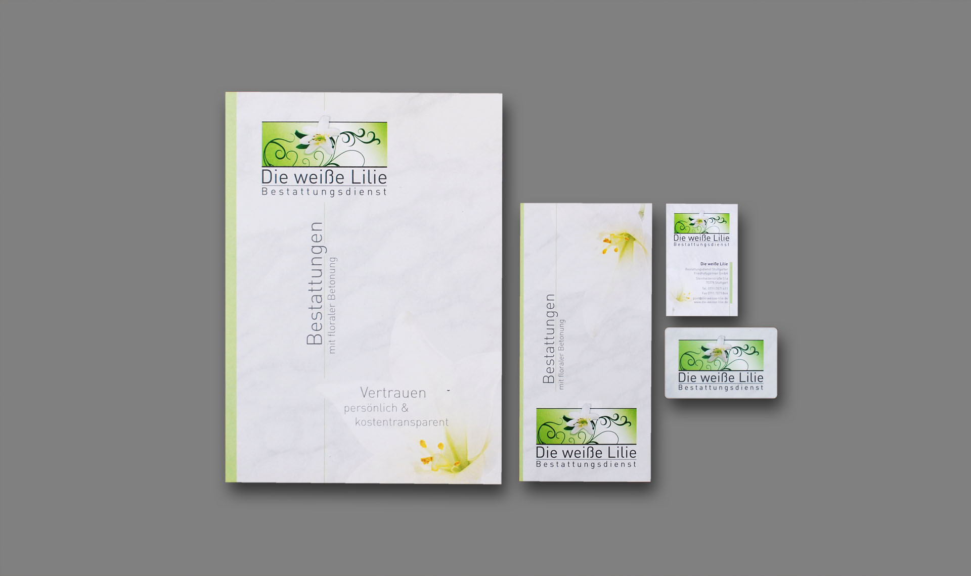 Die weiße Lilie Geschäftsausstattung