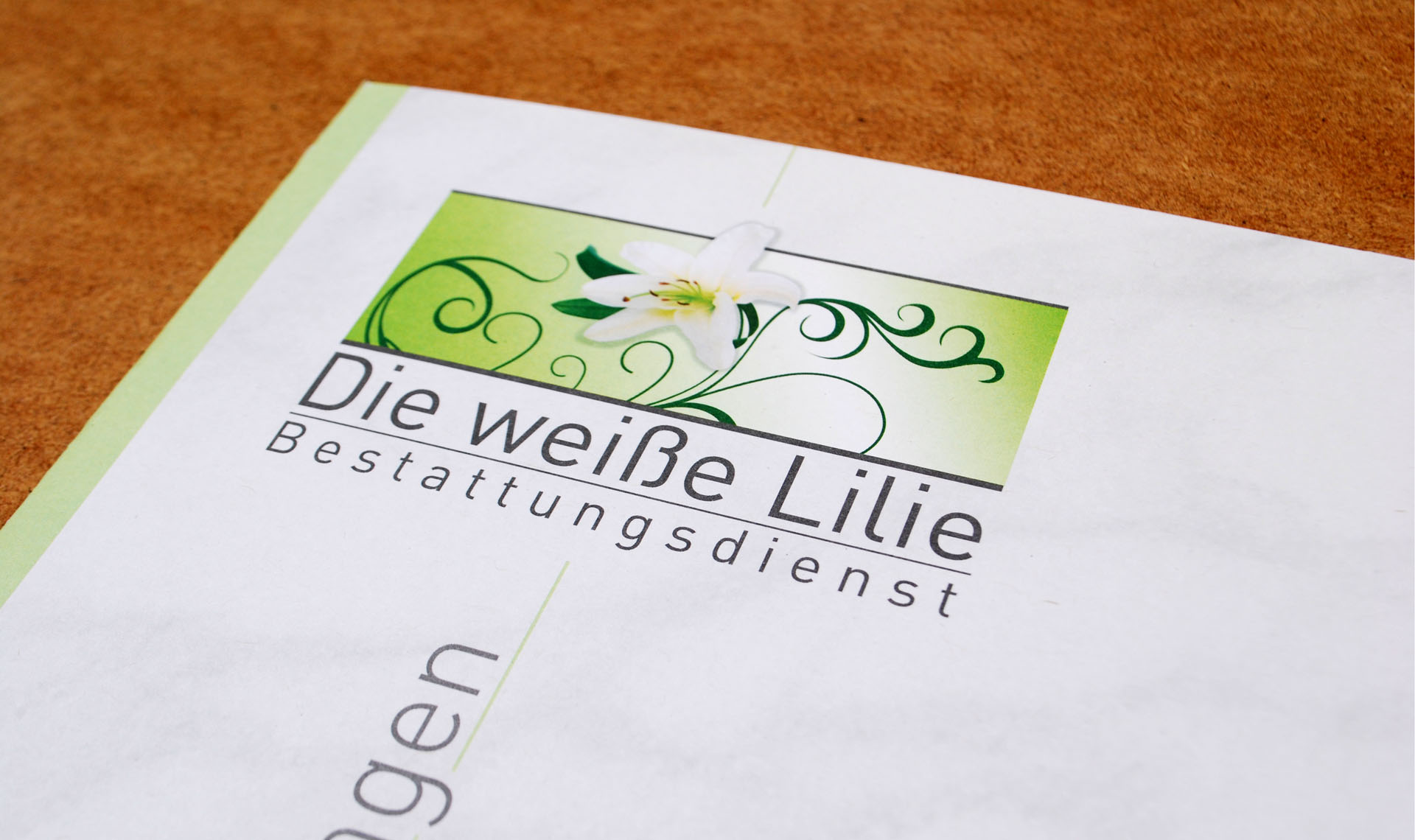 Die weiße Lilie Geschäftsausstattung Detailansicht