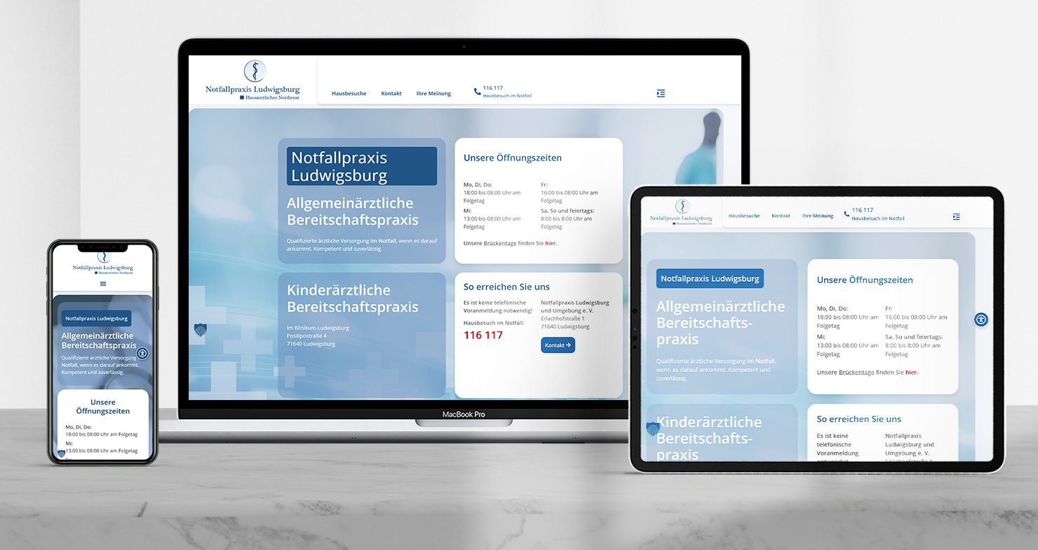 Mockup Devices Notfallpraxis Ludwigsburg